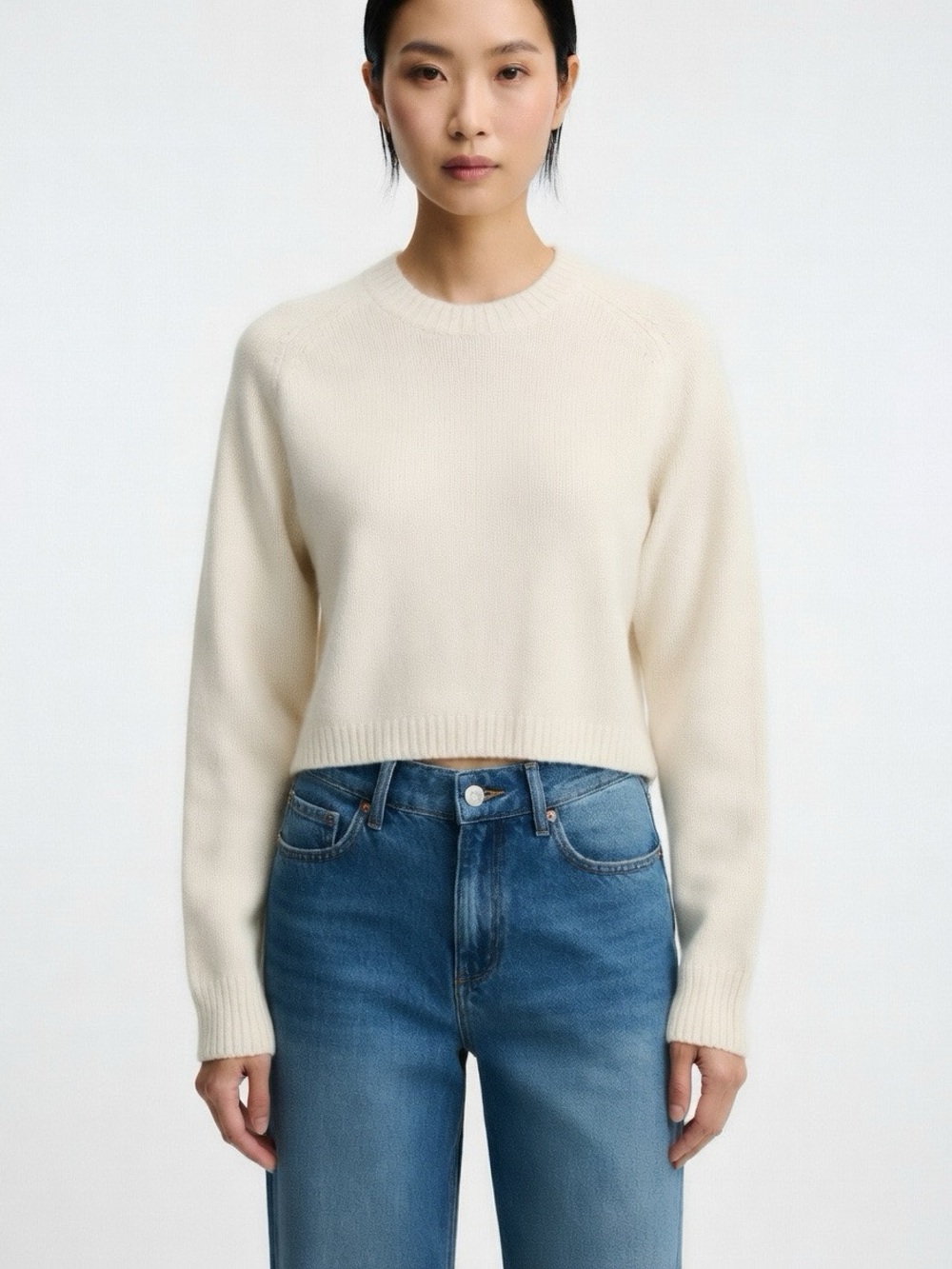 Uniqlo Crewneck Cream Wool Sweater